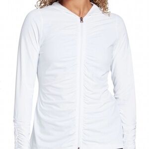Calia Pure White Hooded Long Sleeved Rashguard / Sun shirt
